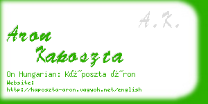 aron kaposzta business card